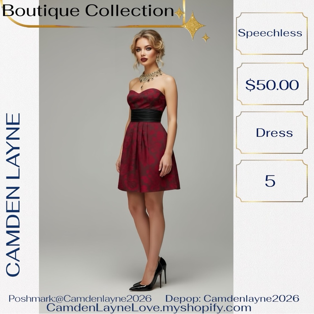 Vintage Speechless Burgundy Strapless Dress - Picture 7 of 13